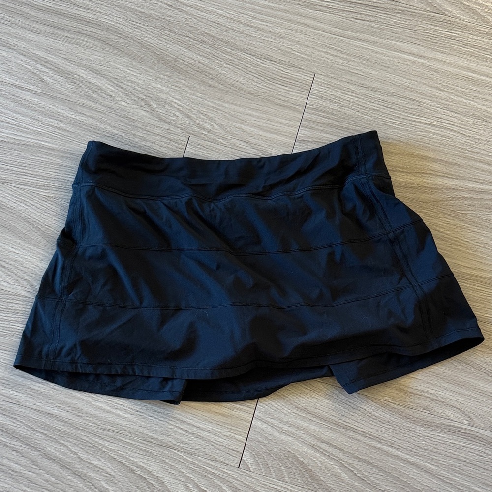 Lululemon Black Pace Rival Mid Rise Tennis Skirt
